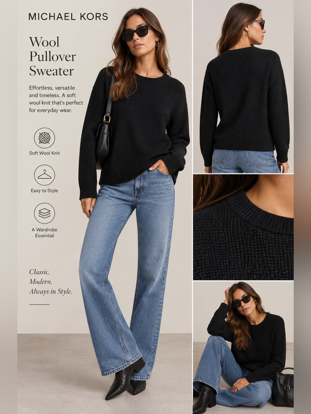 NWT Michael Kors Wool Pullover Sweater